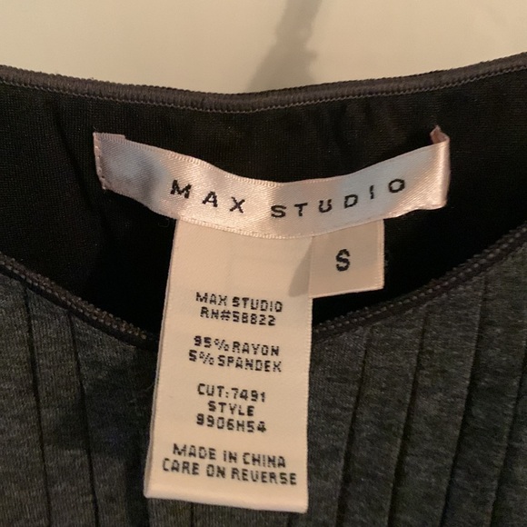 Max Studio Knit Dress, Adjustable Straps, Pleats & Bodice Detailing, Fall Ready - Picture 5 of 5